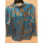 L'Agence  Dani Chain Print Silk Button-Up Shirt - Medium Photo 7