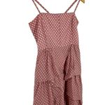 Alice + Olivia Polka Dot Tiered Chiffon Silk Dress Dusty Pink Barbiecore Sz 8 Photo 4