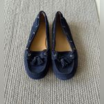 Talbots Navy Blue Suede Leather Tassel Flat Loafers Size 8 Photo 7
