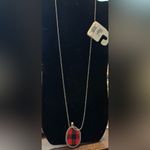 Maurice’s Nickel reversible Red buffalo plaid & Black silver Pendant Necklace Photo 1