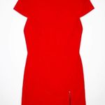Alice + Olivia  Red Maya Exposed Zip Barbie Minidress in Tangerine/red Photo 0