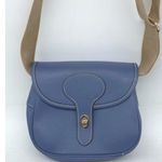 Dooney & Bourke Blue Leather Crossbody Purse Flap Turnlock Penrose Saddle 22 Photo 4