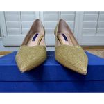 Stuart Weitzman  Anny 70 Heel Gold Noir Fabric Upper Size 7 NIB Stylish Dressy Photo 4