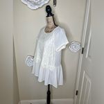 Rewind NTM: Cream Lace Front Sheer Tunic Blouse Size Extra Large Photo 7
