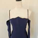 Camila Coelho  Victorya Mini Dress Navy XS Embellished Off Shoulder Long Sleeve Photo 11