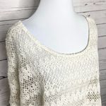 Staring At Stars Cream Open Knit Crochet Boxy Top Size Medium/Large Photo 2