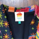 Farm Rio • Macaw Island Dress long sleeve maxi black cross stitch print Photo 6