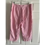 J. McLaughlin  Womens 14‎ Pink Linen Wide Leg Cropped Pants Capri Photo 3