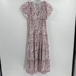 Rails  Juni Midi Dress Pink Static Leopard Size Medium Tie Waist Girly Feminine Photo 2