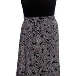 Robbie Bee Maxi Dress Sz XXL Black White Paisley Sleeveless Tie Belt Lined Boho Photo 0