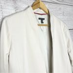 Eileen Fisher Ivory White Drapey Tencel Stretch Blazer Jacket Size Large Pockets Photo 4