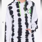 Hot Topic Beetle juice Stripe Wash Graphic Tie-Dye Hoodie with Neon Accents Photo 3