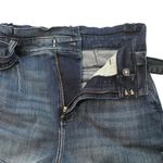 EXPRESS Super High Rise Paper Waist Bag Shortie, Dark Wash, Sz 4 Photo 8