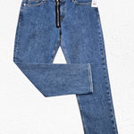 Hudson Jeans Hudson Crop Riley Relaxed Straight Jeans Exposed Zip Front Blue Denim Size 29 Photo 0