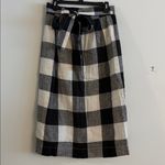 Everlane NEW The Linen Wrap Skirt Womens 6 Bone Black Buffalo Check Photo 4
