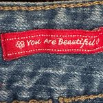 Mudd  You Are Beautiful Capri Blue Jean Shorts Sz 11 Folded Short Button … Photo 8