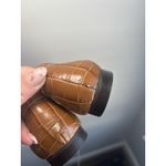 J.Crew Cecile Smoking Slippers Croc-Embossed Leather Brown Tan Flats Size 7 Photo 7