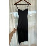 Forever 21  Dress Small Midi Long Sexy Black‎ Bustier Formal Event High Slit Goth Photo 4