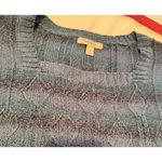 Dress Barn Blue Cable Knit Sweater Short Sleeve Blue Ombre sz M square neck Photo 1