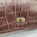 Vintage Brown Croc Embossed Faux Leather Maggie Lawrence Satchel Handbag Purse Photo 1