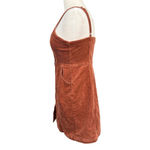 Love Tree Rust Corduroy Button Front Mini Dress Size L Photo 6