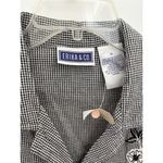 Erika  Women's XL Black Gingham Check Button-Up‎ Top Floral Embroidery NWT Photo 2
