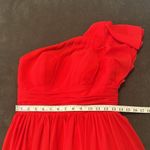 Women’s Red One Shoulder Chiffon Bridesmaid Formal Dress Corset Back Size 6 Photo 7