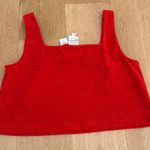 LOFT Beach Square Neck Terry Top Size M Red Size M Photo 2