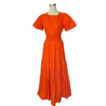 Anthropologie  The SOMERSET orange flutter sleeve tiered maxi dress SIze X Small Photo 10