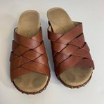 Dansko Tory Brown Leather Cut Out Silhouette Strappy Wedge Sandals Size 37 Photo 0