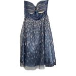 Hailey Logan by Adrianna Papell Size 1/2 Mini Dress Gray Sparkle Strapless Prom Photo 1