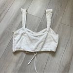 Princess Polly Eyelet Scrunch Crop Tank Top White (Size 2) Photo 3