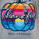 Reel Legends NEW "Thankful" Women's Size Medium Gray Sunset Pumpkin Thanksgiving Photo 2