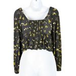 Urban Outfitters ‎ Cottagecore Floral Smocked Cutout Peplum Raw Hem Crop Top M Photo 2