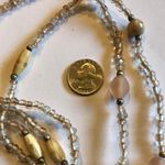 Vintage Transparent Pale Pink & Carved Beaded Boho Necklace Photo 5