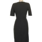 DKNY  Black Timeless Classic Wool Ruched Gathered Chic Midi Dress Size 6 Small Photo 2