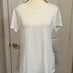 Reebok  Women's‎ White Active Tee Size Large Back Cutout Logo Athleisure Top Photo 0