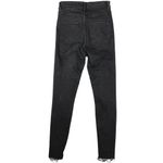 ZARA  Black Mid Rise Super Skinny Distressed Raw Hem Stretch Crop Denim Jeans 2 Photo 1