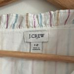 J.Crew  Shimmer Tie Front Midi Dress Size 12 Stripe Metallic Tiered Cotton Photo 3