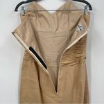Vintage Liancarlo Strapless Silk Linen Dress Size 8 Tan Photo 9