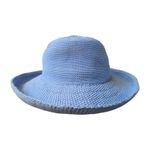 Wallaroo Petite Victoria Wide Brim Hat Travel Packable Soft Blue Beach Poolside Photo 5