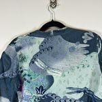 Citron Santa Monica Silk Blend Jacket Open Front Lightweight Geen Blue Petite M Size undefined Photo 8