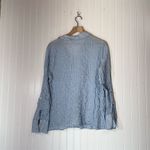 Rafaella XL Blue White Gingham Button Front Shirt Stretch Cotton Blouse Cottage Photo 2