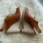 COLE ROOD & HAAN co. brown LEATHER LACE UP GLADIATOR PEEP TOE WEDGE SANDALS Size 6 Photo 3