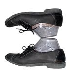 Salvatore Ferragamo  Women's Black Suede Oxford Dress Shoes Size 8 AAAA‎ Narrow Photo 3