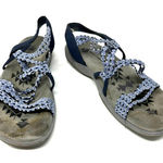 Skechers  size womens 10 strappy sandals activewear blue white‎ Photo 0