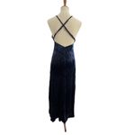 Neon Blonde Blue Velvet Long Dress Size‎ Small Photo 4