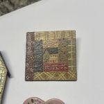 Lot Of 3 Handmade Hand Crafted Brooch Pins Painted Wood Birdhouse Heart Etc Photo 2