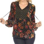 Johnny Was “Jasmoon” Flore Velvet Blouse NWT Photo 3