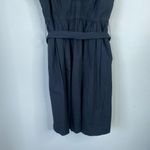 Hill House The Ana Nap Dress Mini V-Neck Poplin Black Size Small Elegant Photo 6